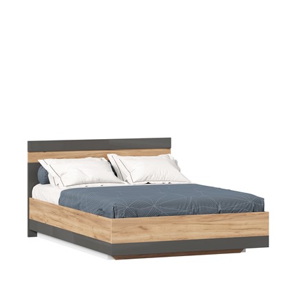 Кровать спальная Фиджи 1400 с подъемным механизмом ЛД 659.075, Дуб золотой/Антрацит в Элисте - изображение