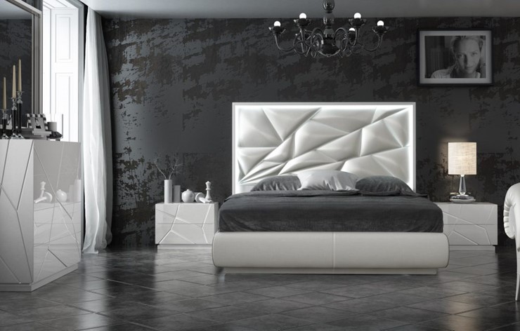 Спальная кровать FRANCO KIU 1242 с LED подсветкой изголовья (160х200) в Элисте - изображение 5