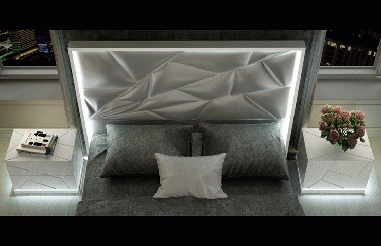 Спальная кровать FRANCO KIU 1242 с LED подсветкой изголовья (160х200) в Элисте - изображение 8