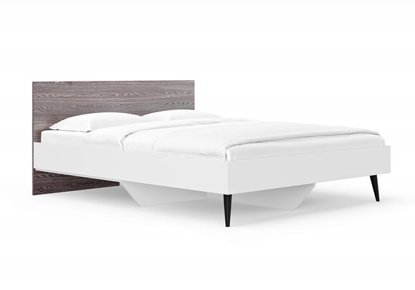 Полуторная кровать Ines 140х200, Ясень Анкор (Белый) в Элисте - изображение
