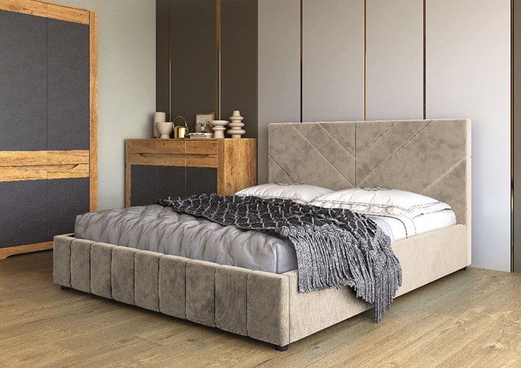 Кровать в спальню Нельсон Линия 120х200 (вариант 4) с подъёмным механизмом в Элисте - изображение 1