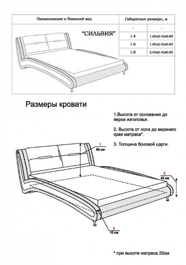 Двуспальная кровать Сильвия 1600х2000 в Элисте - изображение 13