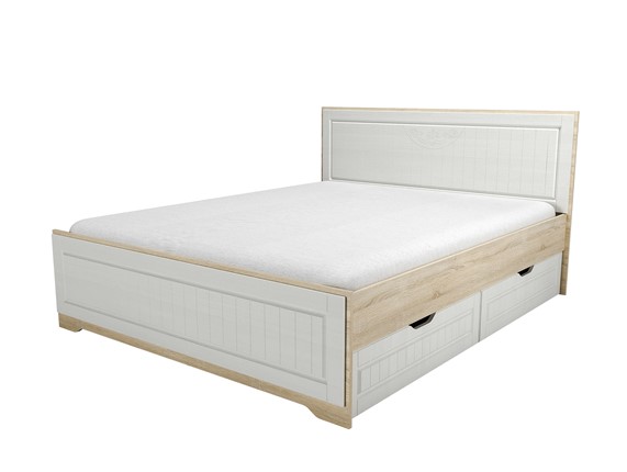 Кровать 2-спальная с ящиками НМ 040.34 Оливия Дуб Сонома в Элисте - изображение
