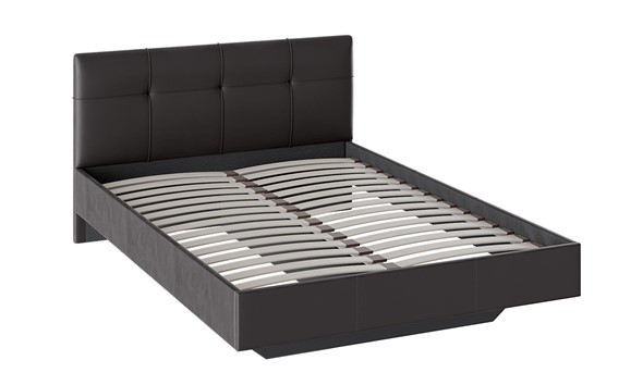 Кровать c мягкой обивкой Элис тип 1 1400 (Темная) в Элисте - изображение