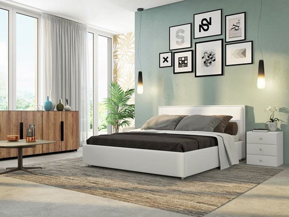 Двуспальная кровать с механизмом Нэнси 180х200, Ideal 301.кож.зам в Элисте - изображение