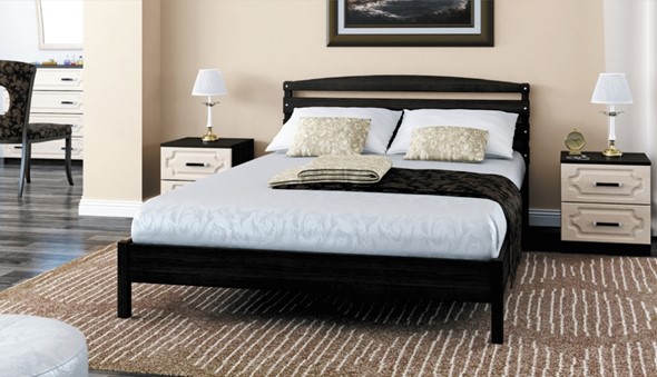 Двуспальная кровать Камелия-1 (Венге) 160х200 в Элисте - изображение