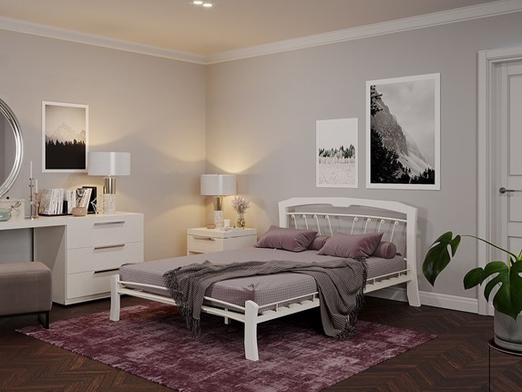 Кровать полутороспальная Муза 4 Лайт, 1400, белый в Элисте - изображение