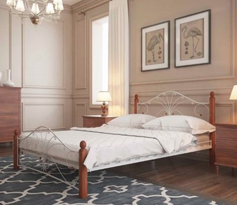 Кровать в спальню Фортуна 1, 1600, белый/махагон в Элисте - предосмотр