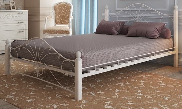 Кровать 2-х спальная Фортуна 1, 1600, белый/белый в Элисте - изображение