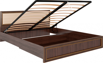 Кровать с механизмом двуспальная Беатрис М11 с мягким изголовьем (Орех Гепланкт) в Элисте