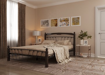 Спальная кровать Муза 1, 1600, черный/шоколад в Элисте - предосмотр