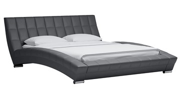 Кровать 2-х спальная Оливия 160 арт. Марика 485 к/з (серый) с основанием в Элисте - предосмотр