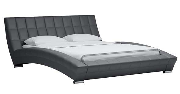 Кровать 2-х спальная Оливия 160 арт. Марика 485 к/з (серый) с основанием в Элисте - изображение