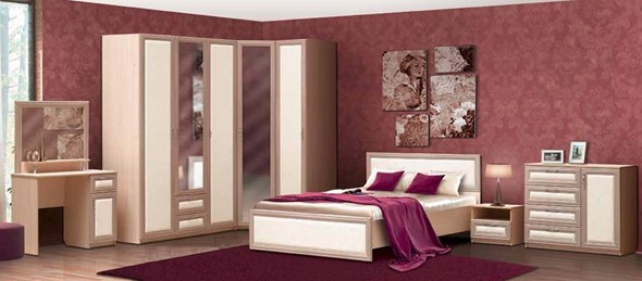 Спальня Камелия, шимо светлый/белый кожзам в Элисте - изображение