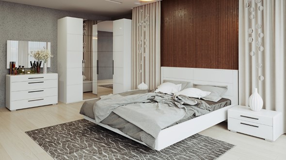 Спальня Наоми №4, цвет Белый глянец в Элисте - изображение