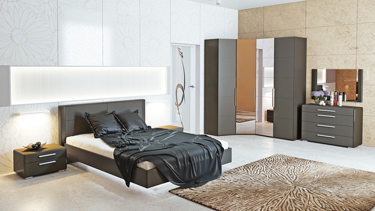 Модульная спальня Наоми №3, цвет Фон серый, Джут в Элисте - изображение 5