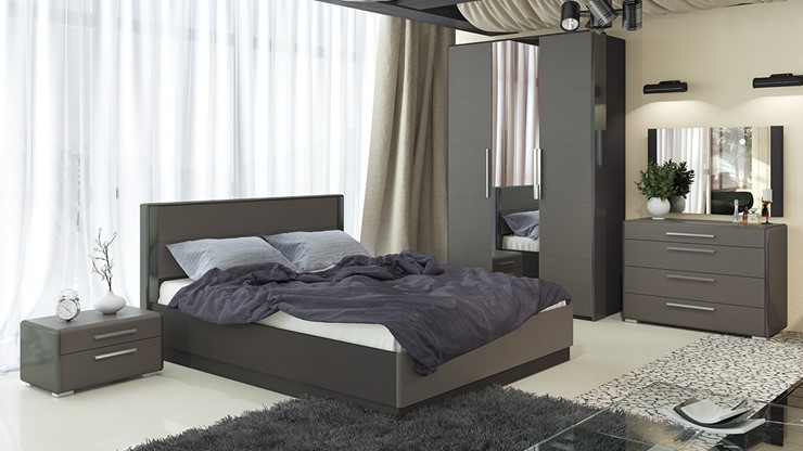 Модульная спальня Наоми №3, цвет Фон серый, Джут в Элисте - изображение 6