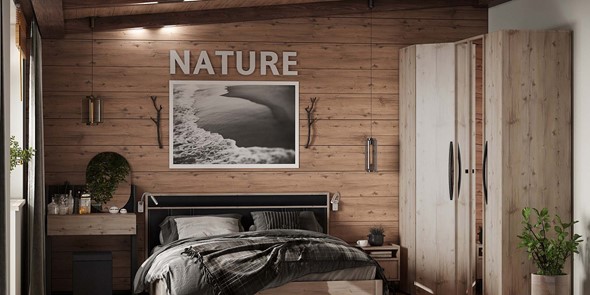Спальный гарнитур Nature №4, Гаскон Пайн-Черный в Элисте - изображение