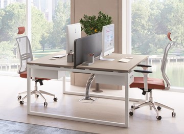 Набор мебели в офис А4 (металлокаркас QUATTRO) белый премиум / металлокаркас белый в Элисте - предосмотр 6