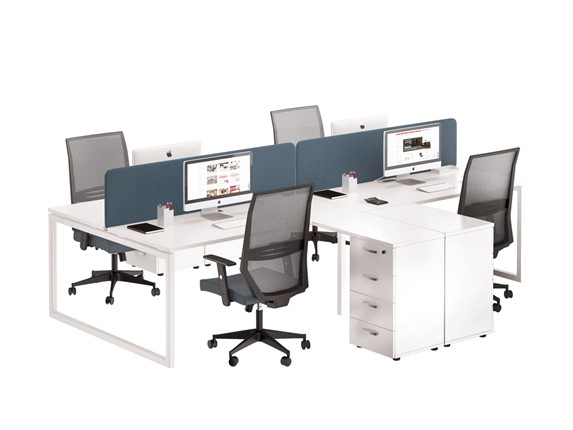 Набор мебели в офис А4 (металлокаркас QUATTRO) белый премиум / металлокаркас белый в Элисте - изображение