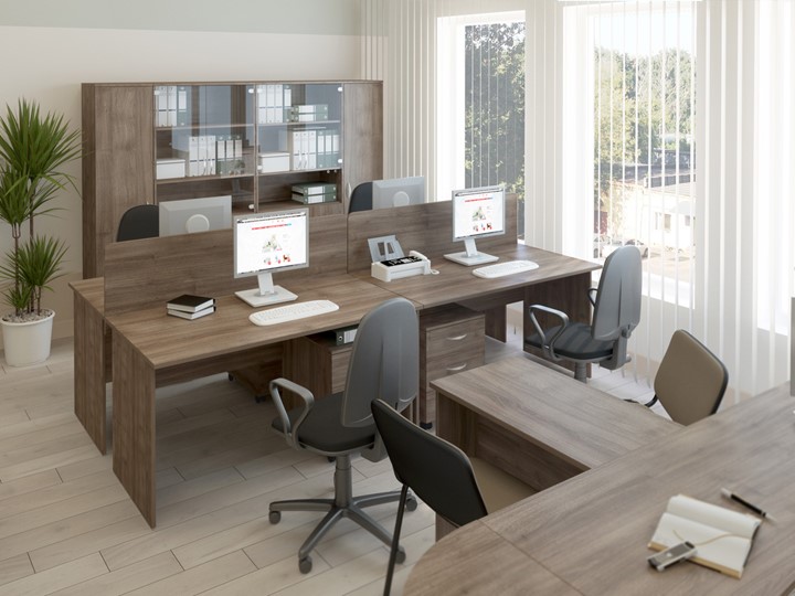 Комплект офисной мебели Комфорт №2 (дуб шамони темный) в Элисте - изображение