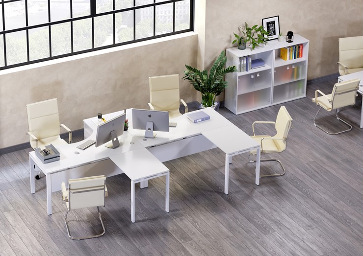 Набор мебели в офис Metal System Style (Белый/Белый) в Элисте - изображение