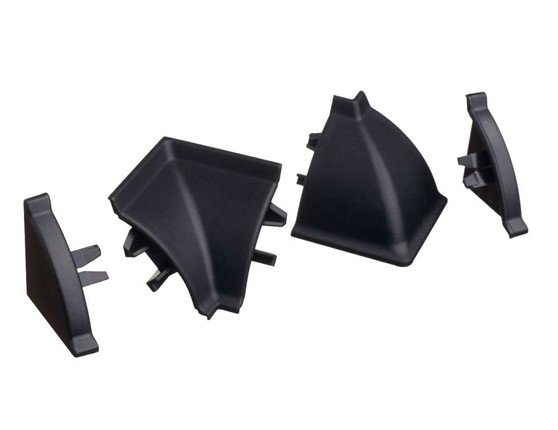 Комплект углов и заглушек для плинтуса Rehau, черный 98104 в Элисте - изображение