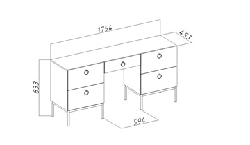 Косметический стол с зеркалом Бержер, Б 2.0.6 в Элисте - предосмотр 2