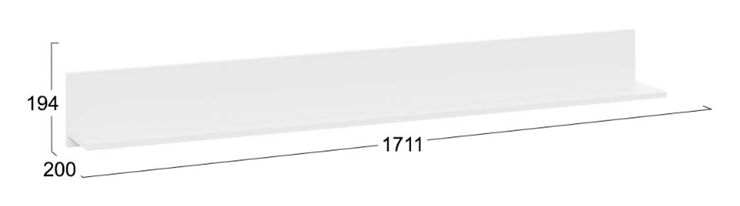Настенная полка Агата Исп.3 (Белый Ясень) в Элисте - изображение 3