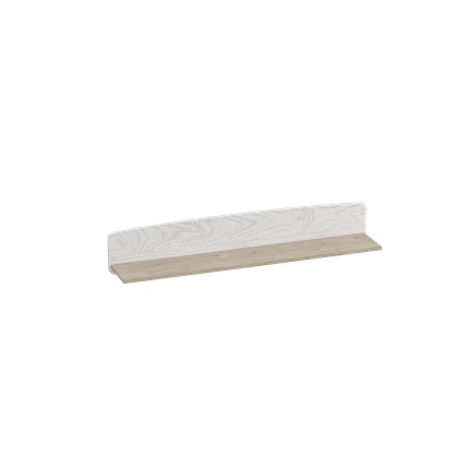 Полка навесная Калгари, Дуб натуральный светлый/Белый матовый в Элисте - изображение