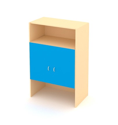 Детский 2-дверный шкаф ДШ-2М МДФ Беж+ Синий в Элисте - изображение