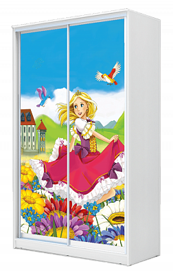 Детский шкаф ХИТ 23-17-77-11, Принцесса, Белая шагрень в Элисте - изображение