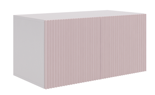 Двухдверная антресоль Зефир 118.01 (белое дерево/пудра розовая (эмаль)) в Элисте - изображение