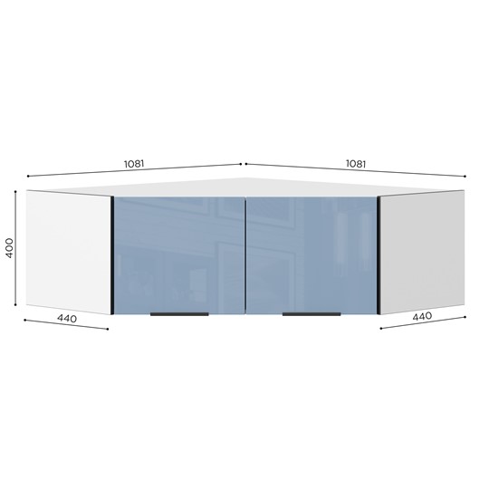 Антресоль шкафа углового 45 гр Урбан ЛД 528.320.000, Белый/Капри Синий в Элисте - изображение 1