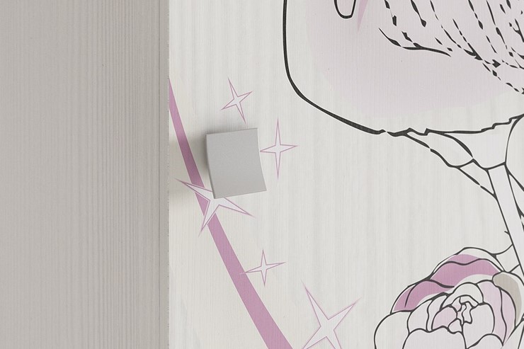Детский одностворчатый шкаф Фэнтези с ящиками, белый рамух в Элисте - изображение 2