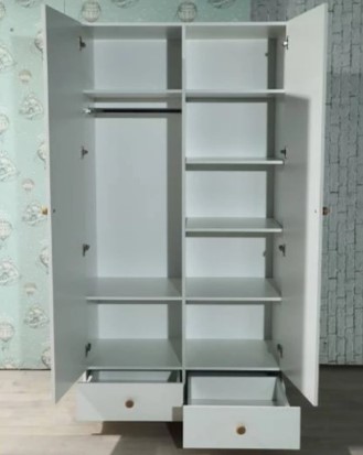 Детский распашной шкаф Нордик с 2 ящиками и перегородкой в Элисте - изображение 1