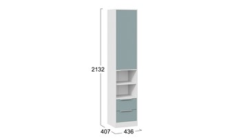 Комбинированный шкаф Марли (Белый/Серо-голубой) в Элисте - предосмотр 5