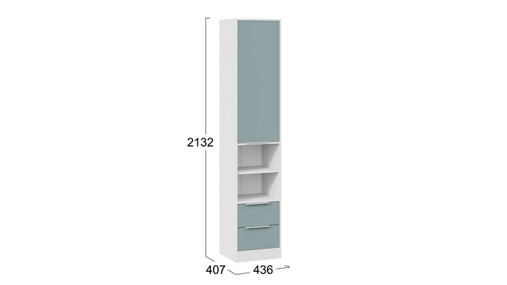 Комбинированный шкаф Марли (Белый/Серо-голубой) в Элисте - изображение 5