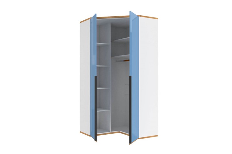 Угловой шкаф Урбан 528.060, белый/капри синий в Элисте - изображение 2