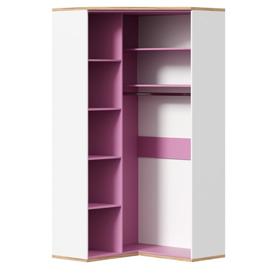 Угловой детский шкаф Урбан 528.060, белый/розовый в Элисте - изображение 3