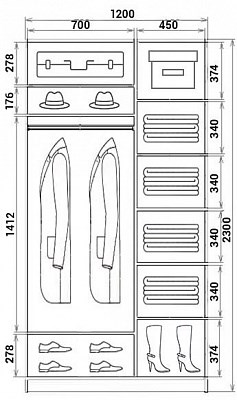 Шкаф-купе 2-х дверный ХИТ 24-17-77-12, Корабль, Белая шагрень в Элисте - изображение 2