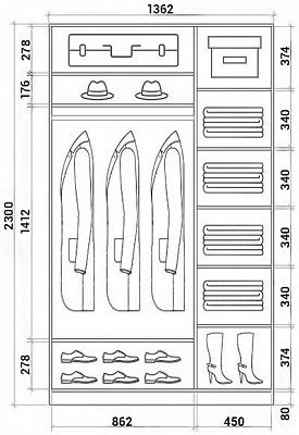 Шкаф-купе двухдверный Хит-23-14-77-21, Абстракция №5, Дуб сонома в Элисте - изображение 2