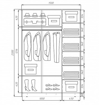 Шкаф-купе 2-створчатый Хит-22-15-77-17, Абстракция №1, Ясень анкор светлый в Элисте - изображение 2