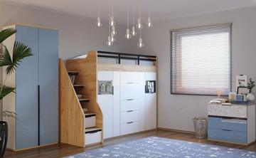 Детский шкаф комбинированный для кровати-чердака Урбан 528200 в Элисте - предосмотр 2
