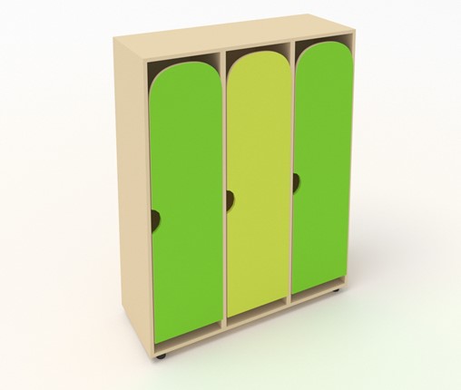 Распашной шкаф ШГ3 Беж+Зеленая мамба+Лайм в Элисте - изображение