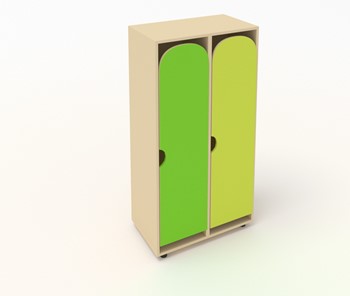 Детский 2-дверный шкаф ШГ2 Беж+Зеленая мамба+Лайм в Элисте