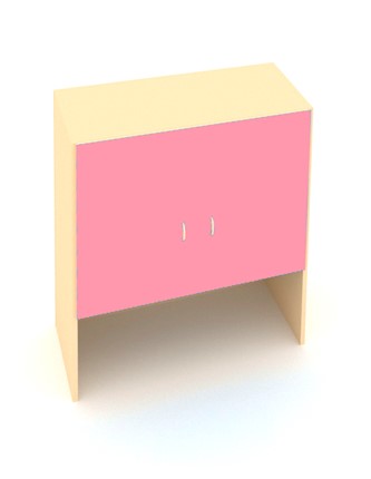 Шкаф детский распашной ДШ-1М МДФ Беж + Розовый в Элисте - изображение