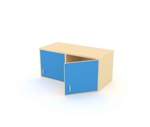 Детский двухдверный шкаф ШГ-2Б Беж + Синий в Элисте - изображение