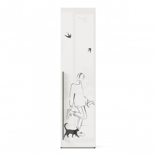 Шкаф одностворчатый Джоли Тип 1 ЛД 535.010, Серый шелк в Элисте - изображение 1