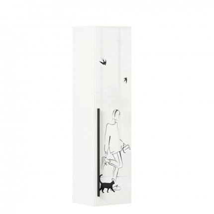 Шкаф одностворчатый Джоли Тип 1 ЛД 535.010, Серый шелк в Элисте - изображение